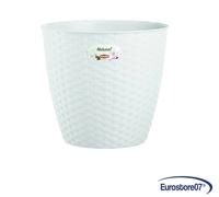 porta vaso contenitore plastica natural bianco- ø cm.24x22.2h. - lt.6.2 . pz 3
