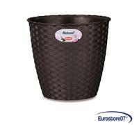 Porta vaso contenitore plastica natural moka - ø cm.24x22.2h. - lt. 6.2 - pz 3