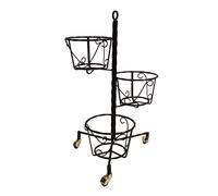 Porta vaso in ferro Battuto, 3 Posti Dimensioni h 69 cm - cestello x vasi in ferro battuto Ø18xh 14 cm colore nero nero