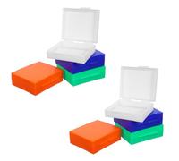 Porta Vetrini da Microscopio 25 Slot Plastico Chiusura Sicura | 4 Pezzi, Scomparti Numerati e Coperchio Aderente, per Laboratori e Lezioni, Leggero Assorbimento Urti