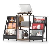 Porta Vinili Con Giradischi Vinili, Mobile Giradischi Con Giradischi Vinili Vintage Può Ospitare 280 Album, Porta Dischi Vinile Per Giradischi Vinile, Mobile Giradischi e Porta Vinili Per Media Stereo