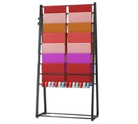 Porta Vinili Espositore portaoggetti per carta da regalo con fiori, supporto portaoggetti indipendente a 8 ripiani con cestino di grande capacità per artigianato, espositore in metallo con piedini ant