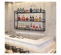 Porta vino da parete in metallo con luce a LED, mensole da bar a parete per bottiglie di alcool, mensola per display bar per bottiglie di vino, espositore di stoccaggio di vino per cucina, sa