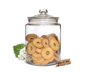 Porta Vivande 6L con Coperchio Vaso di Immagazzinaggio Contenitore di Vetro