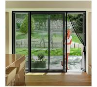 Porta Zanzariera 210x195cm con Chiusura Automatica-Sistema Magnetico che Garantisce la Tenuta,Resistente e Lavabile,Ideale per Chi Cerca Senza Forare nero