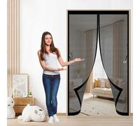 Porta Zanzariera Magnetica 105 x 125 cm, Magnetica, Chiusura Automatica, Senza Foratura, Rete Fine, Zanzariera per Porta per Finestra Balcone, Nero