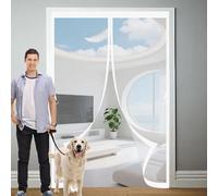 Porta Zanzariera Magnetica 155 x 165 cm, Magnetica, Chiusura Automatica, Senza Foratura, Rete Fine, Zanzariera per Finestre per Porte, Varie Taglie, Bianco