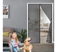 Porta Zanzariera Magnetica 80 x 170 cm, Magnetica, Chiusura Automatica, Senza Foratura, Rete Fine, Zanzariera per Finestre con Calamita per Porte, Varie Taglie, Nero