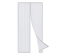 Porta zanzariera magnetica, 95x215cm, bianca tende a rete durevoli con magnete, chiusura automatica, facile da installare senza forare, porta zanzariera a Strisce per portico e balcone