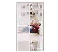 Porta zanzariera magnetica, Anti Zanzare Rete Tenda 80 x 245 cm finestra Schermi Fotogramma Intero Zanzariera Magnetica Chiusura Automatica per Porta Soggiorno Balcone Patio - Bianco