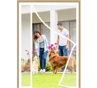Porta Zanzariera Magnetica Bianco 125x225cm Tende Zanzariere con Calamita per Finestre Chiusura Automatica Adsorbimento Magnetico Rete per Balcone Cucina Soggiorno Terrazze