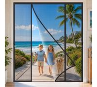 Porta Zanzariera Magnetica Doppia 155x250cm Accesso mani libere per un utilizzo comodo e pratico per ampie aperture verso il giardino e uscite sul retro della casa Nero