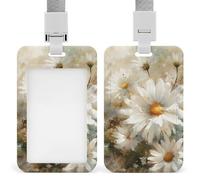 Portabadge a forma di fiore carino con clip per badge con cordino verticale per lavoro, ufficio, infermiera, insegnante di medicina, donne
