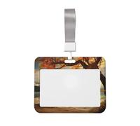 Portabadge autunnale con altalena e albero con cordino identificativo identificativo scorrevole in plastica rigida porta badge da lavoro per insegnanti di ufficio donne uomini