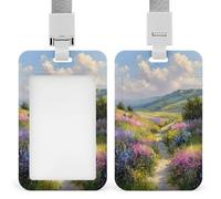 Portabadge colorato con fiori selvatici pacifici con clip retrattile porta carte di credito protezione nome badge per lavoro ufficio medico infermiera