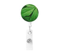 Portabadge con bobina retrattile a forma di foglie verdi, porta badge da lavoro, in plastica leggera, per badge identificativo, per infermieri, regali per ufficio