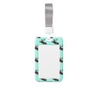Portabadge con cervo stampato con tracolla verticale impermeabile porta badge per ufficio scuola