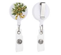 Portabadge dorato natalizio con nastro retrattile, clip per carta d'identità, per dottori, infermieri, studenti, impiegati in ufficio