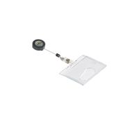 Portabadge Durable chiuso con chiocciola yo-yo per 1 tessera 54x87 mm - conf. 10