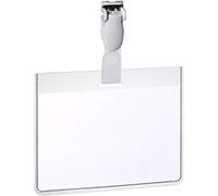Portabadge in PVC Con Clip in Plastica - 6X9 Cm - Sigillabile Con Clip - 8143-1