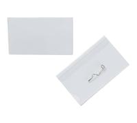 Portabadge Q-Connect plastica con spilla 75x40 mm conf. da 100 - KF01566