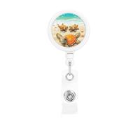 Portabadge retrattile a forma di tartaruga con stella marina, resistente, retrattile, con clip per cintura, clip per badge identificativo, portachiavi, porta carte d'identità, per infermiere