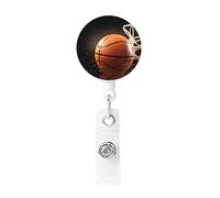 Portabadge retrattile con bobina da basket, porta badge da lavoro, in plastica leggera, porta badge identificativo, per infermieri, regali per ufficio
