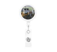 Portabadge retrattile con bobina del castello di Neuschwanstein della Germania, clip per badge identificativo divertente per infermieri, insegnanti, forniture per ufficio, porta badge in plastica