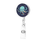 Portabadge retrattile con clip a forma di polipo, con clip per nome, porta badge carino porta carte d'identità, clip per donne e uomini