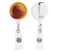 Portabadge retrattile con clip per carte d'identità da basket su sfondo giallo, per dottori, infermieri, studenti, impiegati