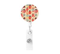 Portabadge retrattile con clip retrattile a forma di coccinella, in plastica leggera, porta badge identificativo, per infermieri, regali per ufficio