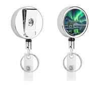 Portabadge retrattile con orso polare, grazioso porta badge infermieristico con robusta clip a coccodrillo, portachiavi per infermieri, insegnanti, ufficio, lavoro, donne, regalo