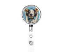 Portabadge retrattile in metallo, con porta badge, da appendere alle cuffie, per infermiere, dottori, insegnanti, ufficio