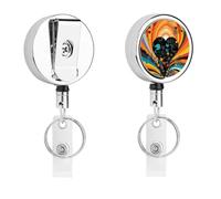 Portabadge retrattile in vetro colorato fantasy, grazioso porta badge infermieristico con robusta clip a coccodrillo, portachiavi per infermieri, insegnanti, ufficio, lavoro, donne, regali
