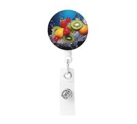 Portabadge retrattile porta badge acqua frutta resistente porta nome ID badge clip per impiegati dottori infermieri ID badge bobina con clip da cintura portachiavi