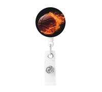 Portabadge retrattile porta badge basket On Fire Heavy Duty Batch Holder nome ID badge clip per impiegati dottori infermieri ID badge bobina con clip da cintura portachiavi