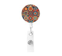 Portabadge retrattile porta badge retrò flowwer resistente porta nome ID badge clip per ufficio, dottore, infermiera, bobina con clip per cintura portachiavi