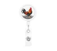 Portabadge retrattili a forma di gallo, resistenti, retrattili, con clip per cintura, clip per badge identificativo, portachiavi, porta carte d'identità, per infermiere, insegnanti, forniture per