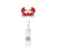 Portabadge retrattili a forma di granchio, con portachiavi e clip, porta badge decorativo per nome, per impiegati, dottori, infermieri