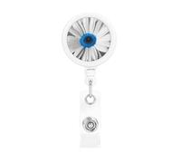 Portabadge retrattili a forma di margherita bianca e blu, resistente, con clip per cintura, clip per badge identificativo, portachiavi, porta carte d'identità, per infermiere, insegnanti, forniture