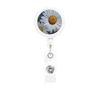 Portabadge retrattili a forma di margherita, resistenti, retrattili, con clip per cintura, clip per badge identificativo, portachiavi, porta carte d'identità, per infermiere, insegnanti, forniture per