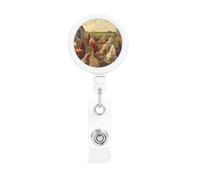 Portabadge retrattili a forma di polli e fattoria, resistenti, retrattili, con clip per cintura, clip per badge identificativo, portachiavi, porta carte d'identità, per infermiere, insegnanti