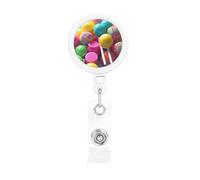 Portabadge retrattili colorati per caramelle, resistenti, retrattili, con clip per cintura, clip per badge identificativo, portachiavi, porta carte d'identità, per infermiere, insegnanti, forniture