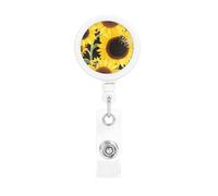 Portabadge retrattili con api girasole, resistenti, retrattili, con clip per cintura, clip per badge identificativo, portachiavi, porta carte d'identità, per infermiere, insegnanti, forniture per