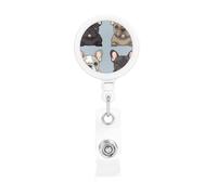 Portabadge retrattili con bulldog francese, resistente, retrattile, con clip per cintura, clip per badge identificativo, portachiavi, porta carte d'identità, per infermiere, insegnanti, forniture per