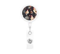 Portabadge retrattili con galli francesi, resistenti, retrattili, con clip per cintura, clip per badge identificativo, portachiavi, porta carte d'identità, per infermiere, insegnanti, forniture per