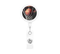 Portabadge retrattili da basket, resistenti, retrattili, con clip per cintura, clip per badge identificativo, portachiavi, porta carte d'identità, per infermiere, insegnanti, forniture per ufficio