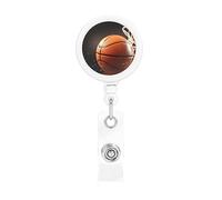Portabadge retrattili da basket, resistenti, retrattili, con clip per cintura, clip per badge identificativo, portachiavi, porta carte d'identità, per infermiere, insegnanti, forniture per ufficio