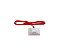 Portabadge rigido in PP Q-Connect 94x60 mm con cordoncino rosso - conf. 50 pz -