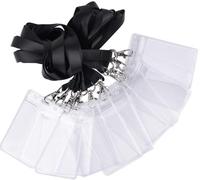 Portabadge Verticale Con Cordoncino Nero, 12 Pezzi